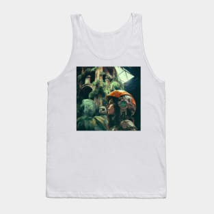 We Are Floating In Space - 97 - Sci-Fi Inspired Retro Artwork Tank Top